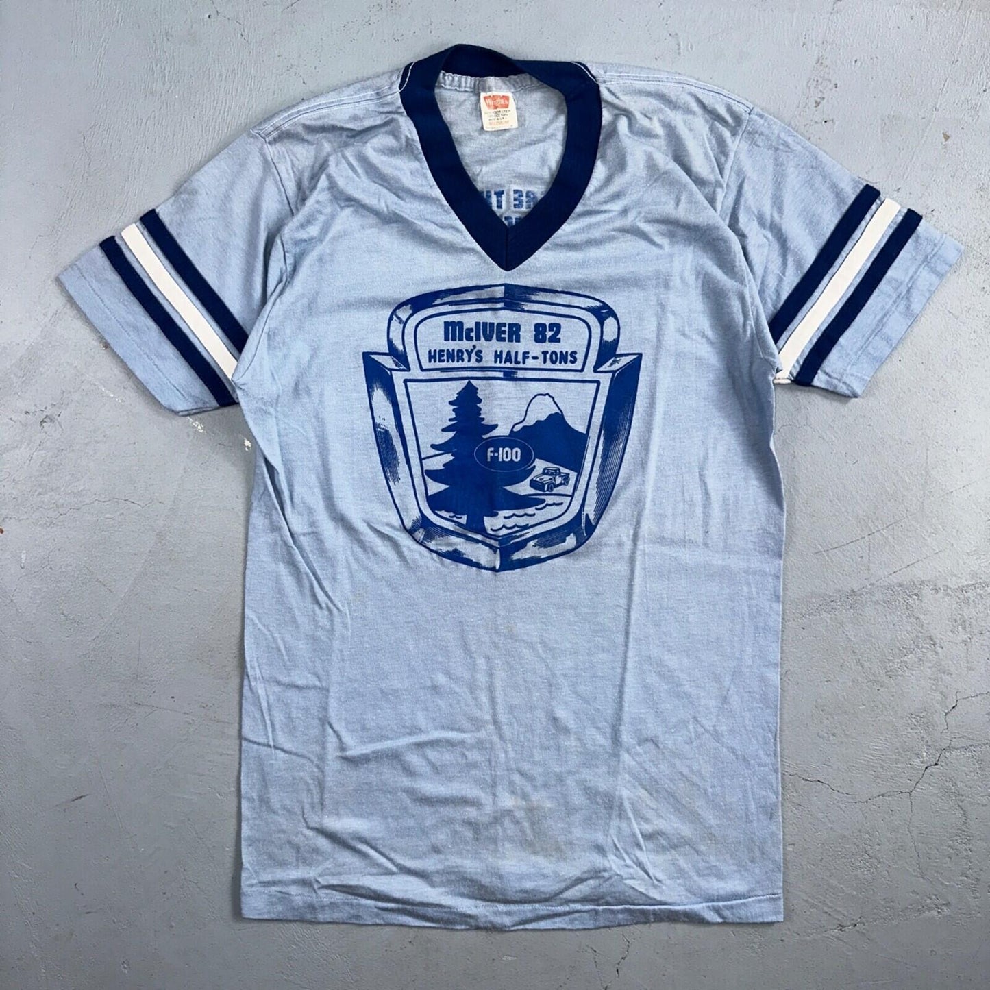 F100 Truck McIver VTG T Shirt Oregon PDX Blue Hamms Yogi Bear Forest Graphic Fun
