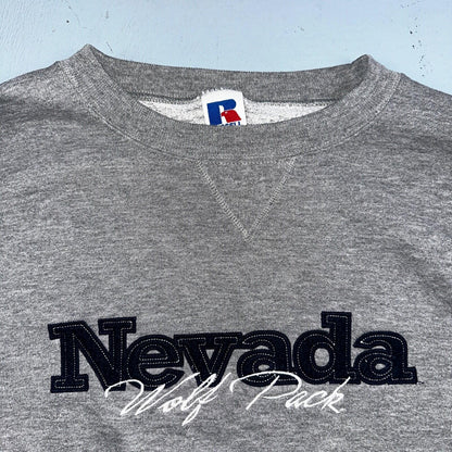 Russell Athletic Sweatshirt XL Nevada VTG Crewneck Wolf Pack Sweat Gray Sports
