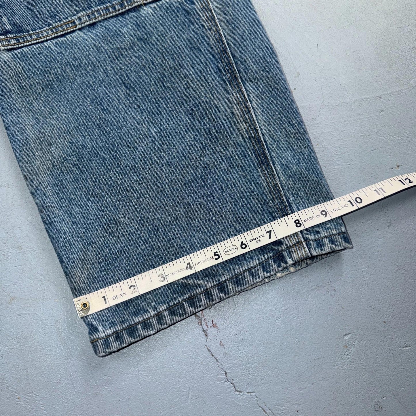VTG Carhartt Men’s B73 DST 36x32 Double Knee Denim Jeans Workwear Thrashed