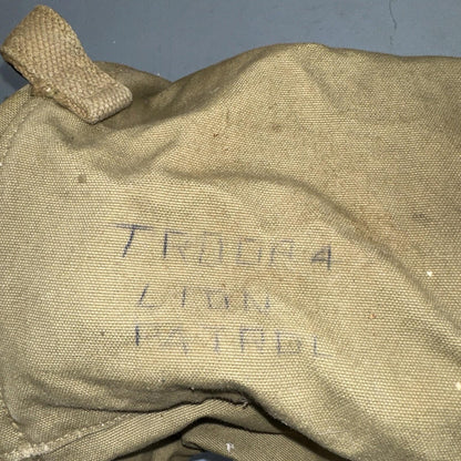 WWII US Army Cavalry Collapsable Folding Canvas Jeep Water Bucket 1943 40s Bag