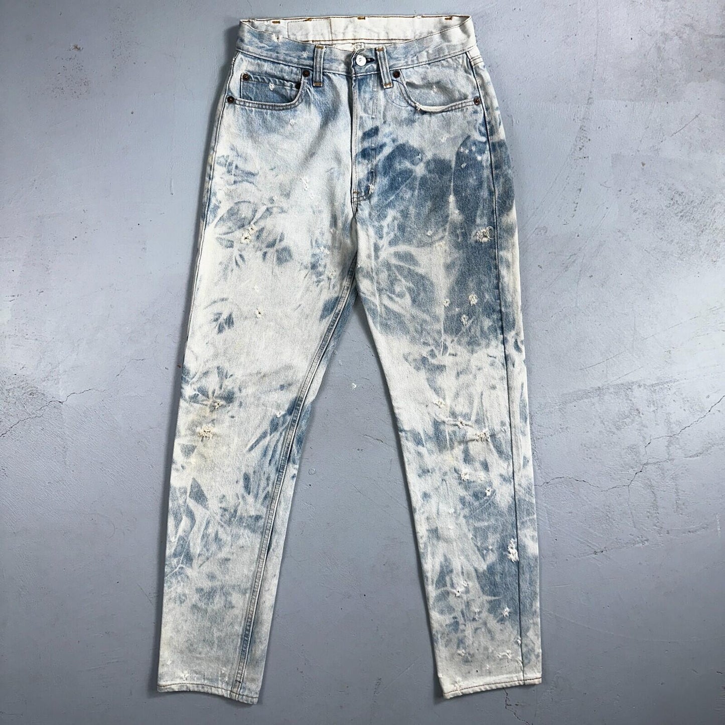 Levis 501 Vintage 80s USA XX Straight Leg Jeans 30x36 Bleach Light Wash Ac 26x31