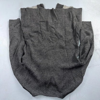 ELLEN TRACY Sweater M Wool Cardigan Duster Coat Buckle Latch Double Knit Gray