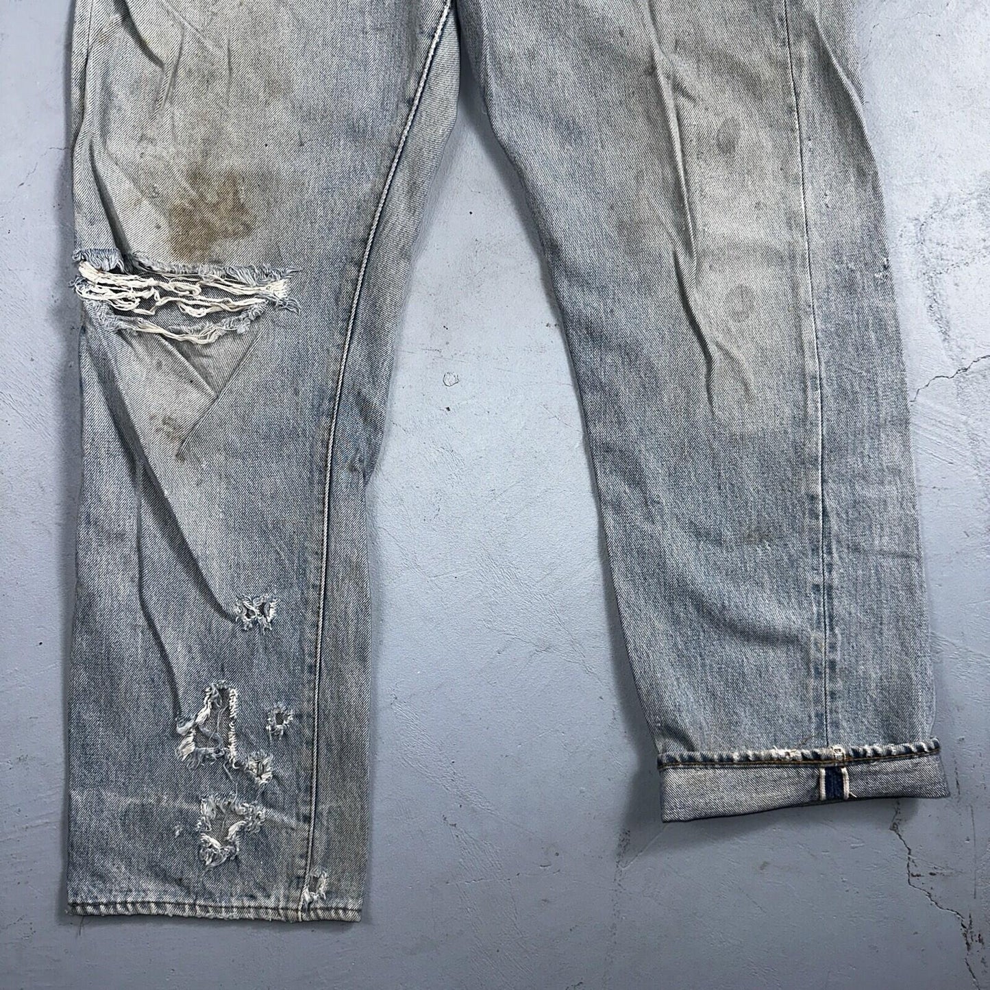 Levis 501 Vintage 80s Redline Selvedge USA XX Jeans Light Wash 36x31 Act 33x28
