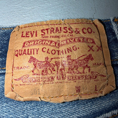 Levis 501 Vintage 80s USA XX Straight Leg Jeans Blue Light Wash 34x33 Act 32x29
