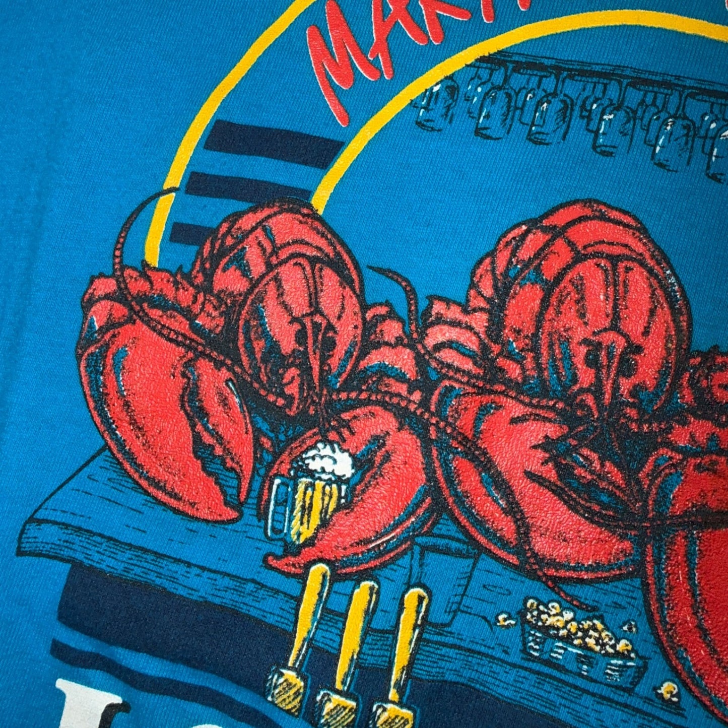 VTG 80s Martha's Vineyard Lobster Bar Restaurant Graphic T Shirt Single Stitch