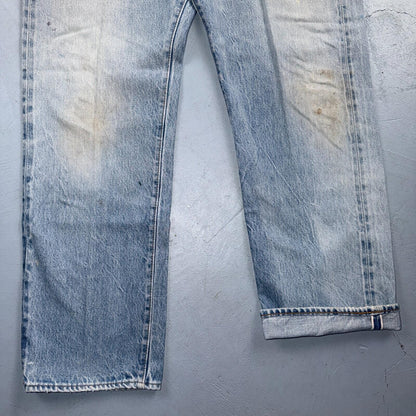 Levis 501 Vintage 80s Redline Selvedge USA XX Jeans Light Wash 34x32 Act 32x29