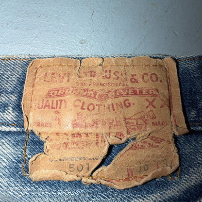 Levis 501 Vintage 80s Redline Selvedge USA XX Jeans Light Wash 36x34 Act 33x30