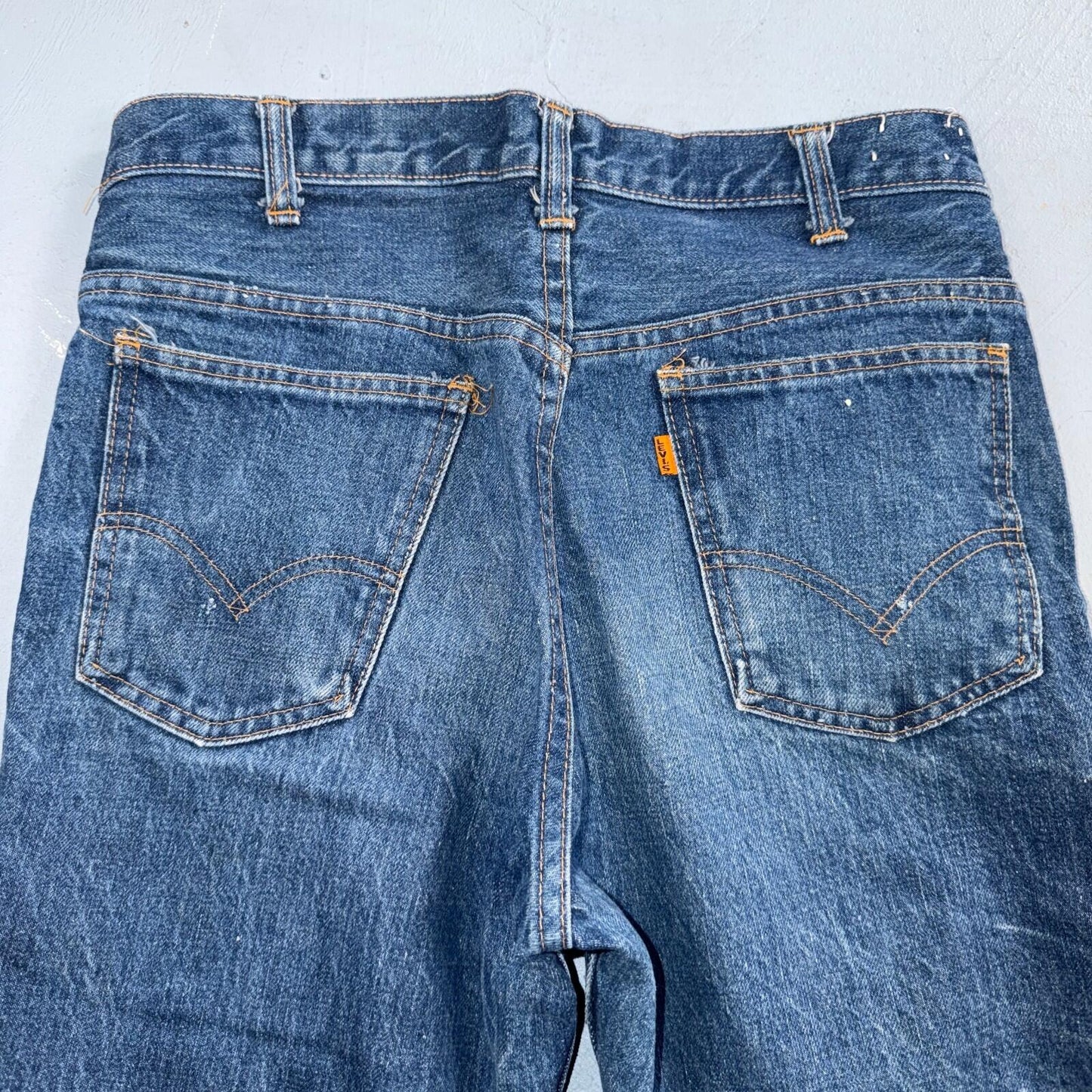 Levis Big E Vintage 60s Orange Tab 646 Bell Bottoms Denim Jeans Bootcut 31x29