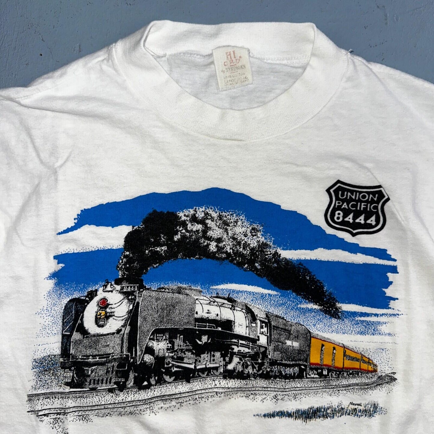 Union Pacific 70s USA VTG T Shirt Train 8444 Coast Stedman 1970s Graphic Cool