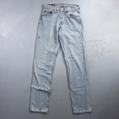 Levis 501 Vintage 90s USA XX Straight Leg Jeans Blue Light Wash 28x32 Act 26x31