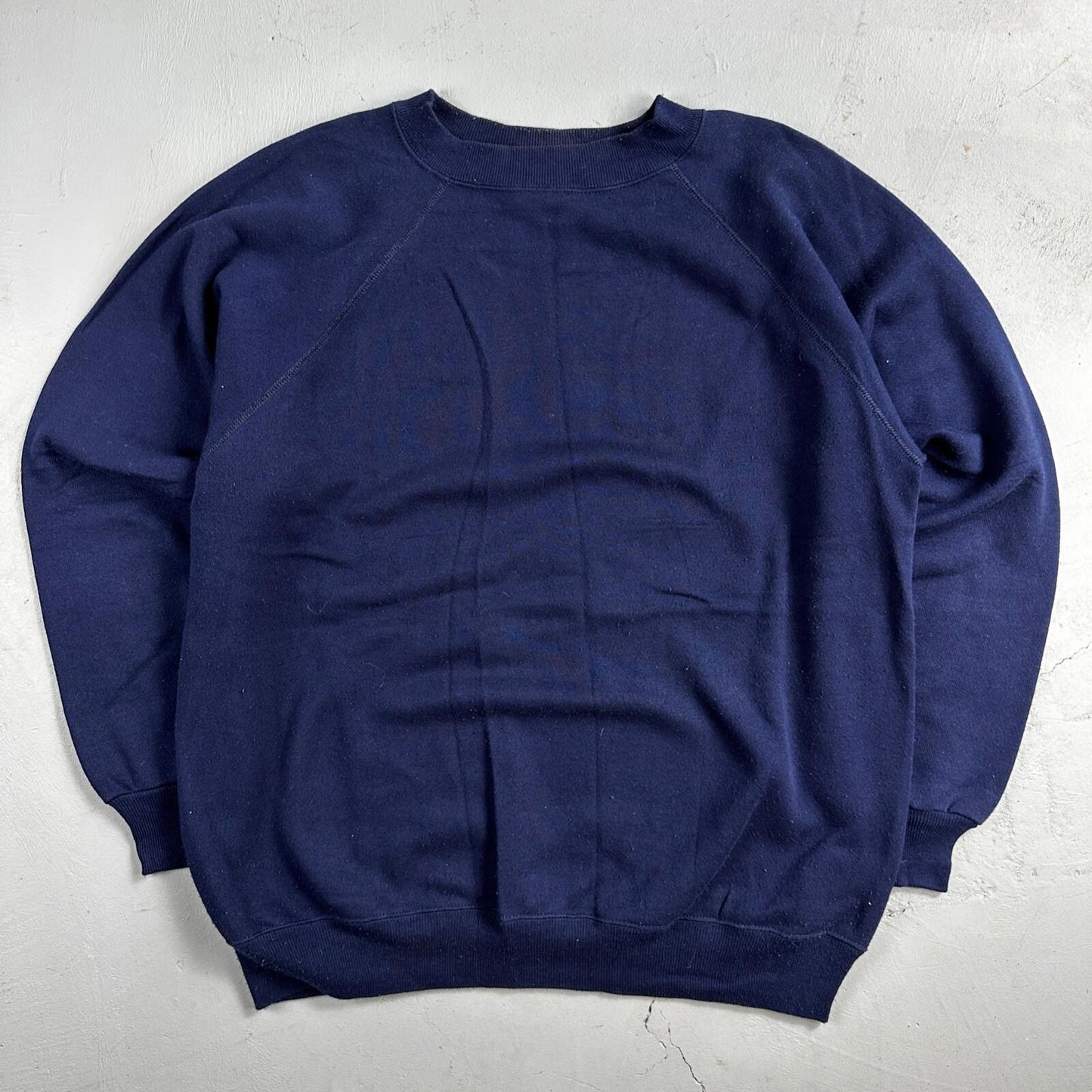 Hanes XL Blank Sweatshirt 90s VTG Crewneck USA Navy Blue Simple Basic Blank