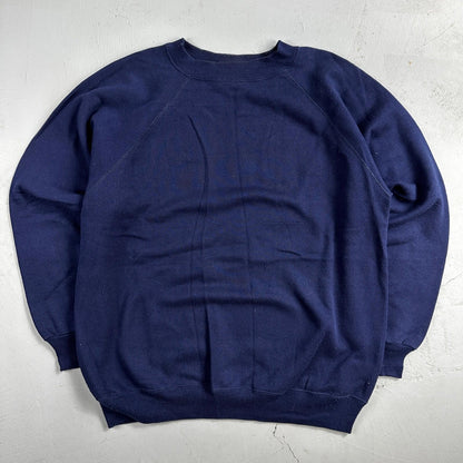 Hanes XL Blank Sweatshirt 90s VTG Crewneck USA Navy Blue Simple Basic Blank