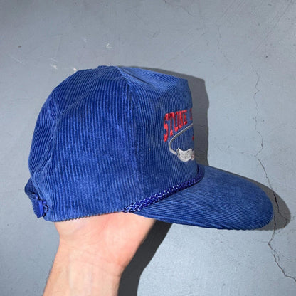 Salem Oregon Stone Crest Ranch Corduroy VTG Hat Baseball Cap Snapback Blue 80s