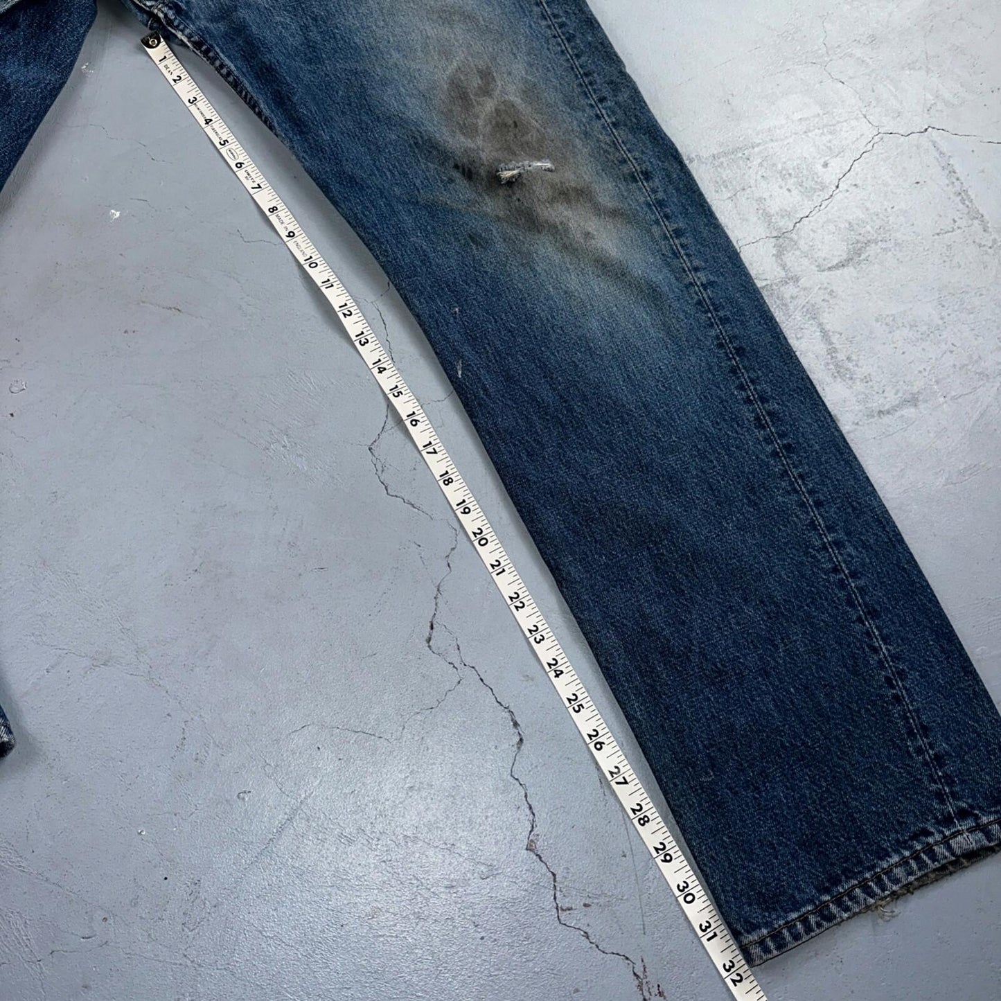 Levis 501 Vintage 90s USA XX Straight Leg Jeans Blue Light Wash 38x34 Act 36x32
