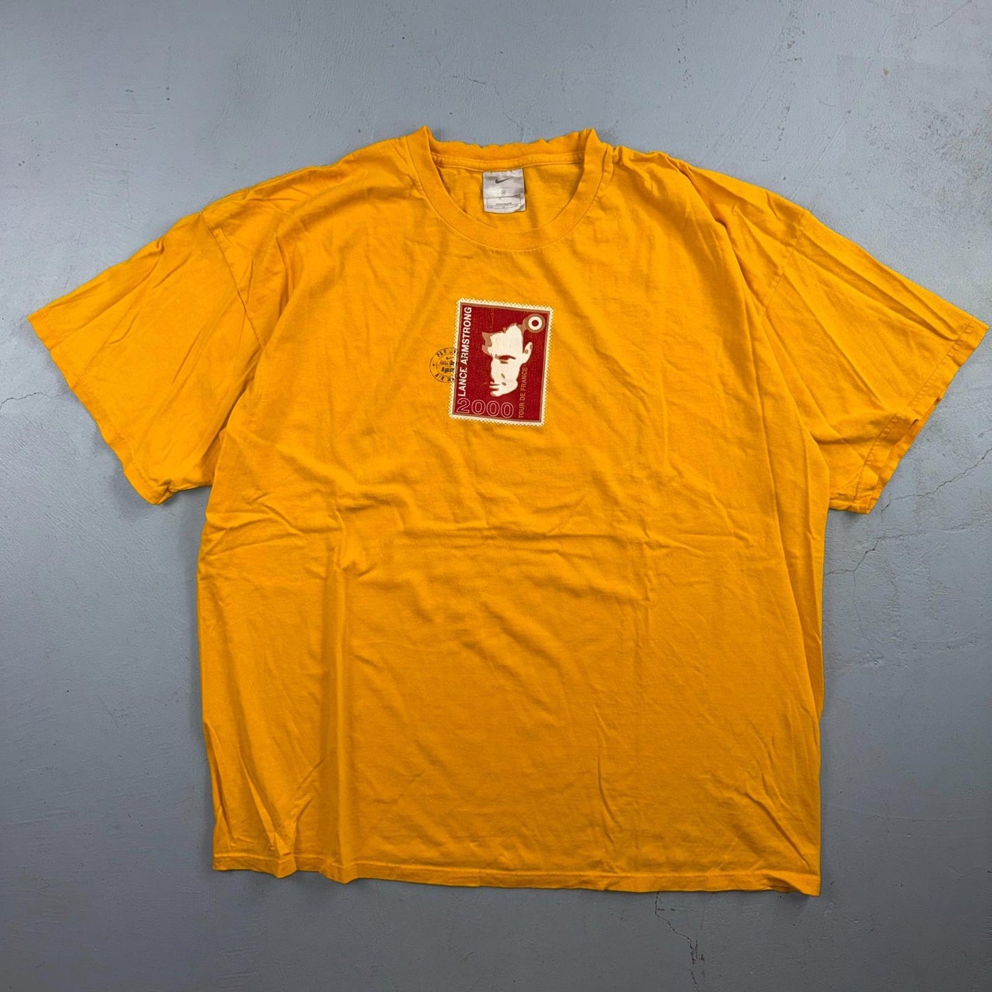 Nike Rare Vintage Lance Armstrong Tour De France 2000 Stamp T Shirt 2000s 2XL