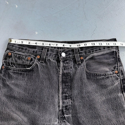 Levis 501 Vintage 90s USA XX Straight Leg Jeans Black Light Wash 32x36 Act 30x27
