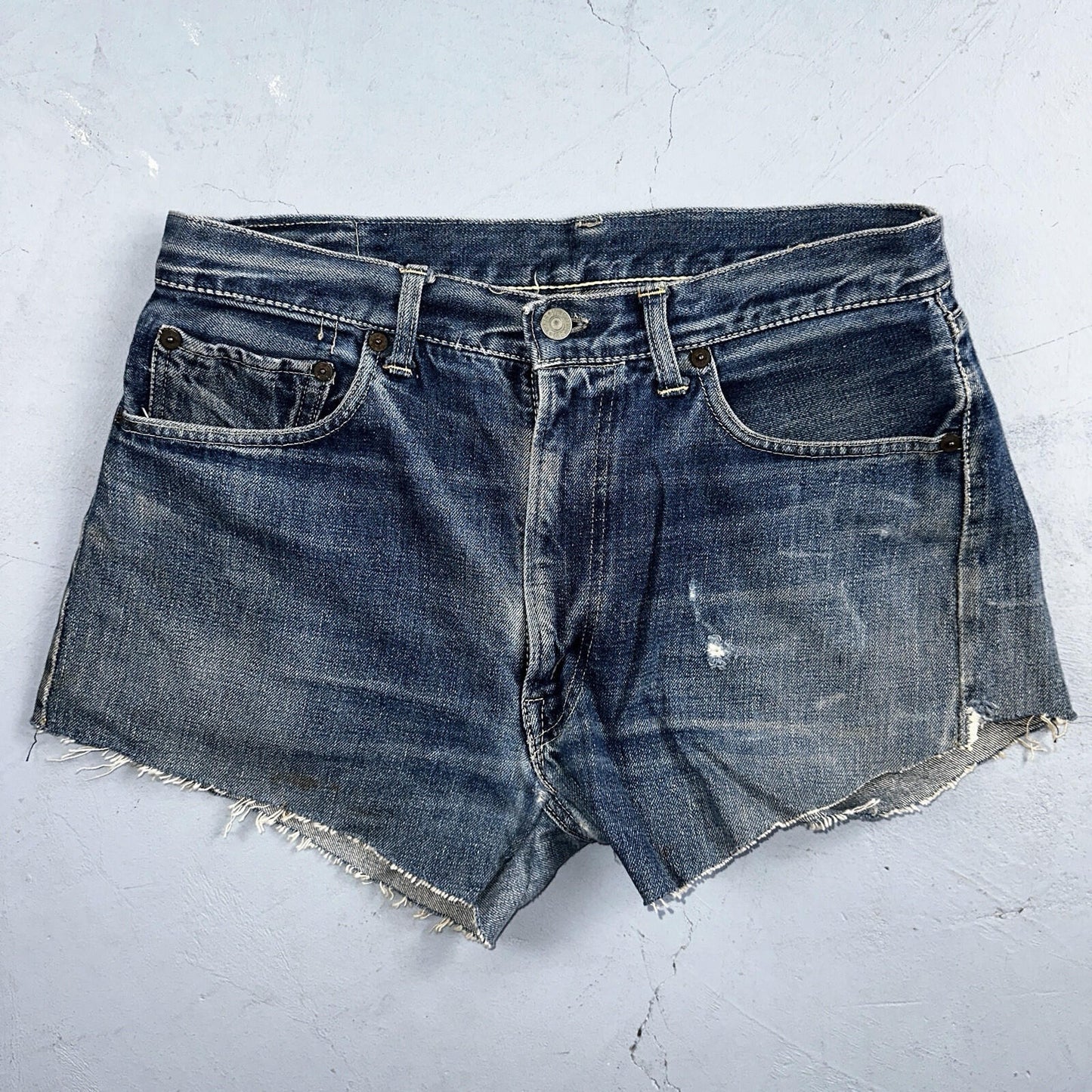 Vintage LEVIS 501XX Jeans Big E 1950s Redline Selvedge USA Jerky 40s Shorts Cut