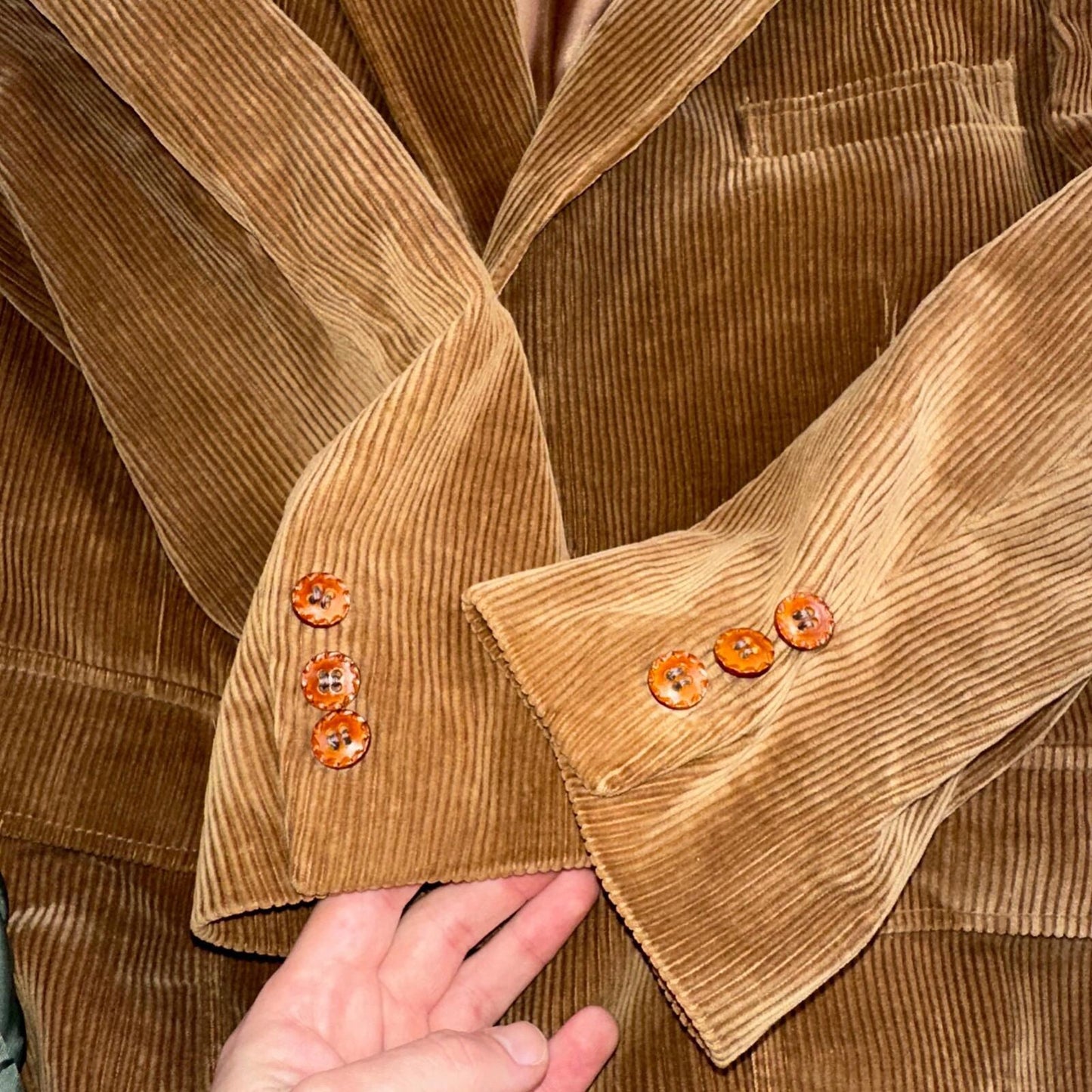 VTG Mens Suit 40 Jacket Sport Coat Rockabilly 80s 90s Corduroy Brown Short