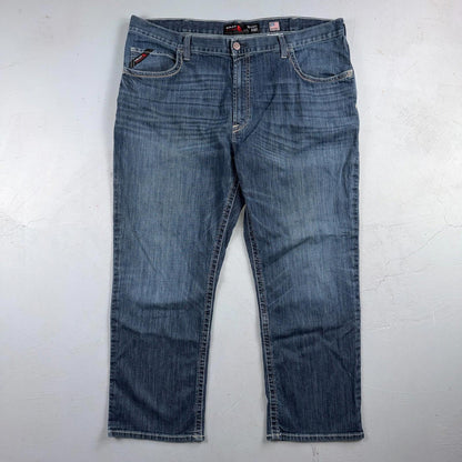 Ariat M4 FR Jeans Mens Blue Flame Resistant Cat 2 Relaxed Boot Cut 42x30 Denim