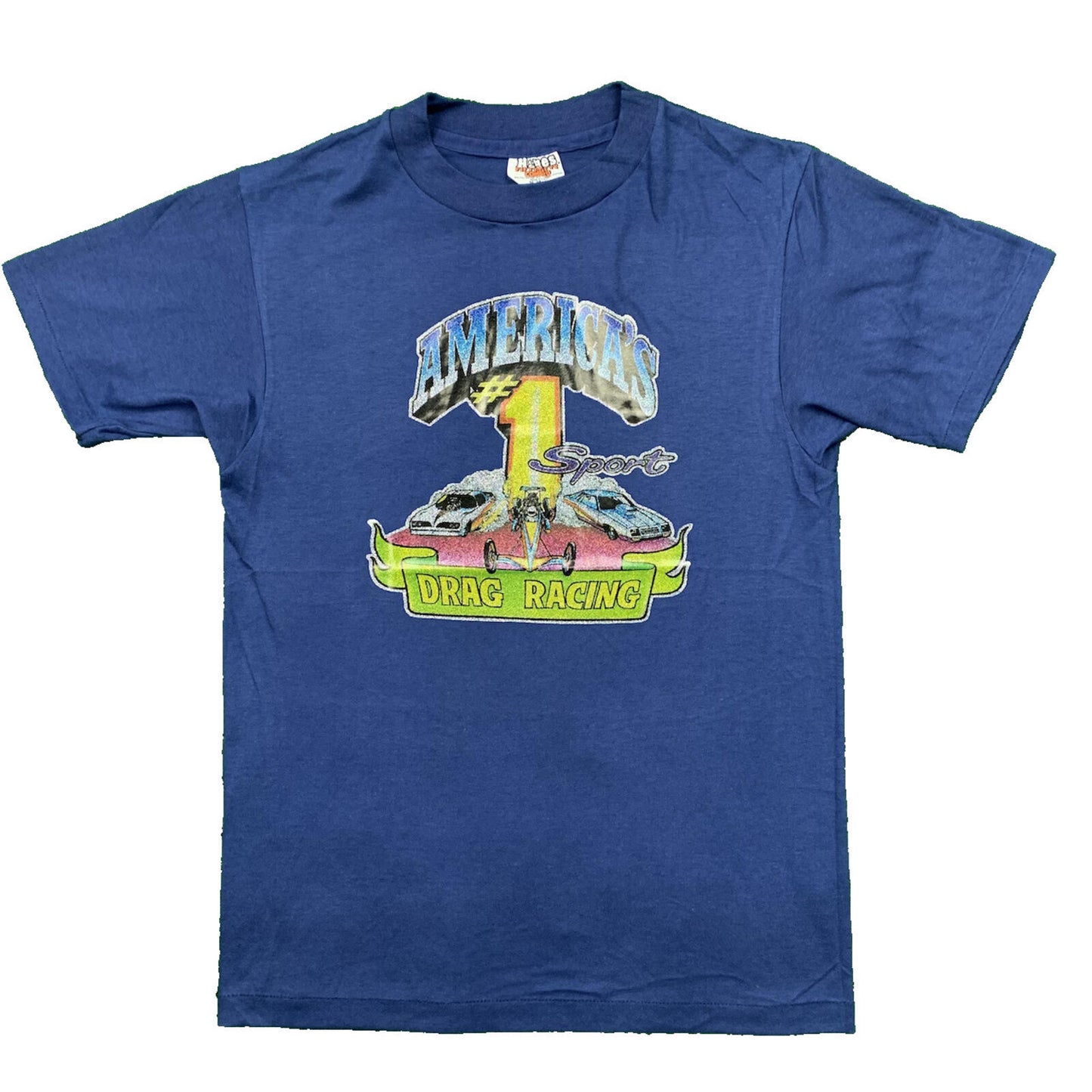 Drag Racing Vintage T Shirt 70s Iron On Gay Pride LGBTQ Sports Racing Sparkle