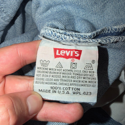 Levis 501 Vintage 90s USA XX Straight Leg Jeans Blue Light Wash 38x34 Act 34x29