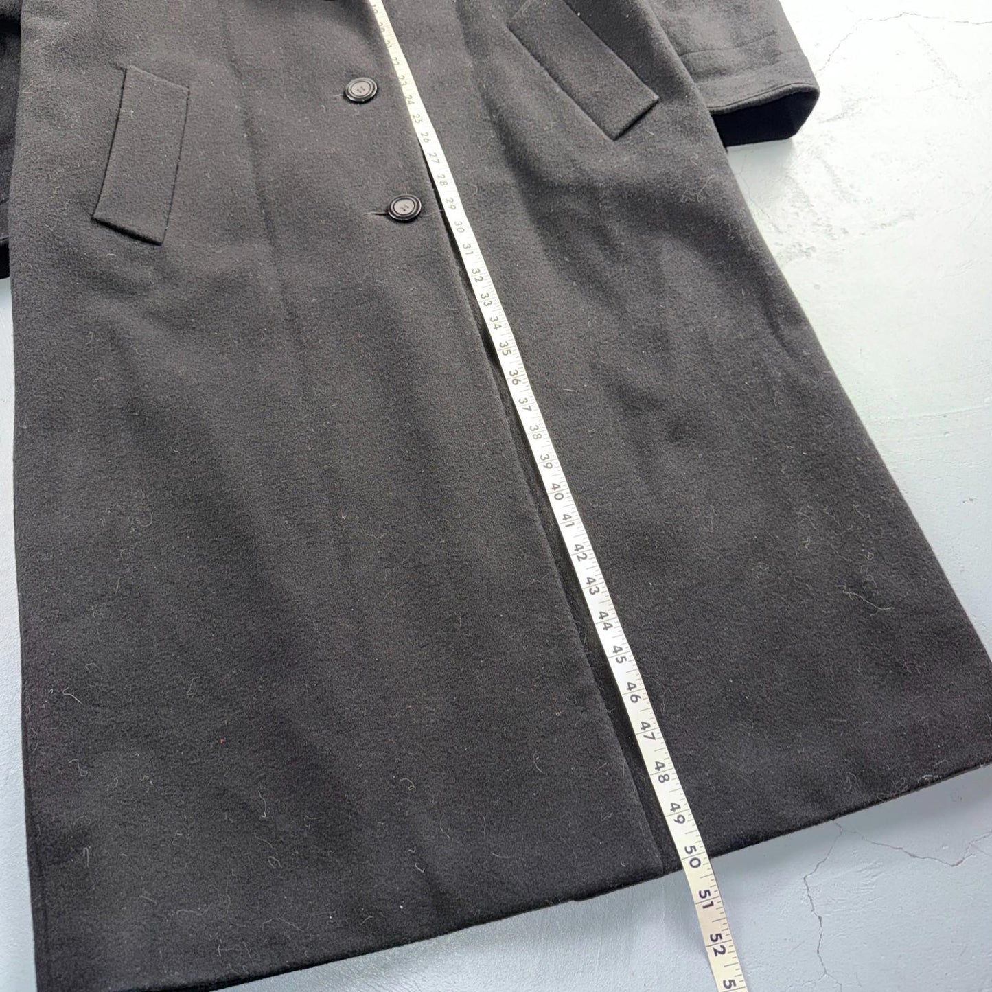 Out Brook Women's Size 12 Black Button Up Coat Wool Long Classy VTG 80s 90s