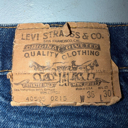 Levis 505 Vintage 80s USA Orange Tab Straight Blue Jeans Med Was 36x30 Act 34x29