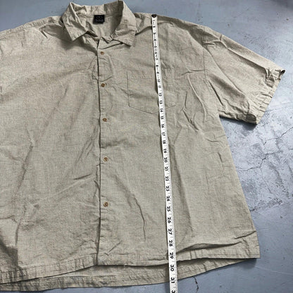 Nike Golf Tiger Woods Button Up Hawaiian Plaid Men's 2XL Shirt Gray Down Basic