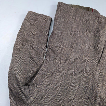 VTG Farah Wool Tweed Blazer Jacket Sport Suit Coat Gray Size 42L Herringbone