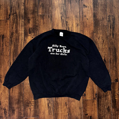 Trucks 4 Girls Vintage Sweatshirt Funny Quote Trucking Highway Power Tee Y2K