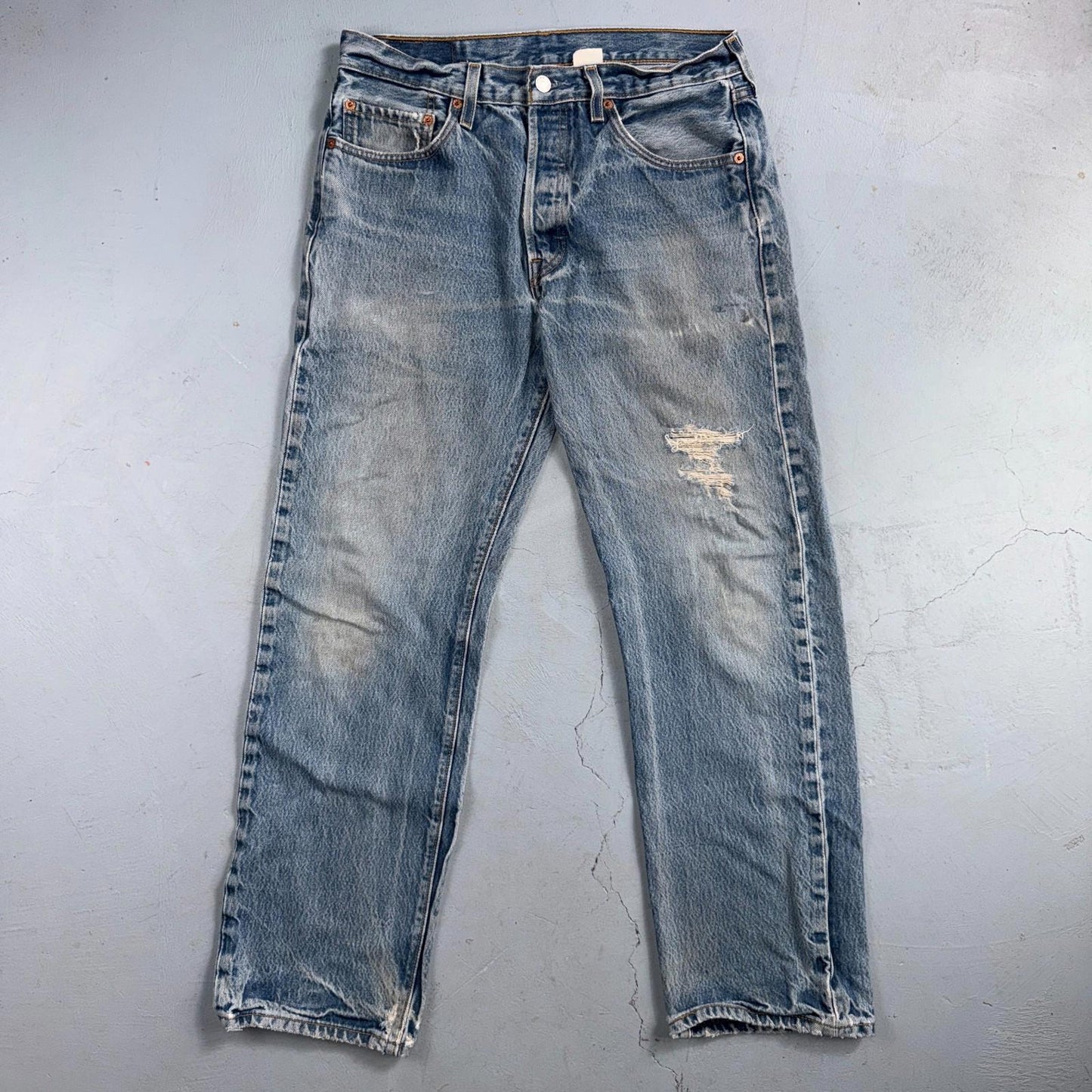 Levis 501 Vintage Y2K 90s XX Straight Leg Jeans Blue Light Wash 34x34 Act 31x30
