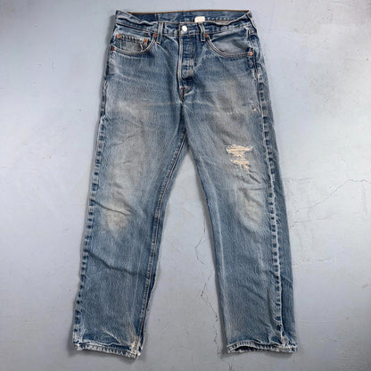 Levis 501 Vintage Y2K 90s XX Straight Leg Jeans Blue Light Wash 34x34 Act 31x30