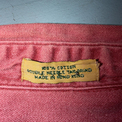 VTG Adirondack Savile Row Button Down Shirt Mens M Pink Long Sleeve Faded 90s