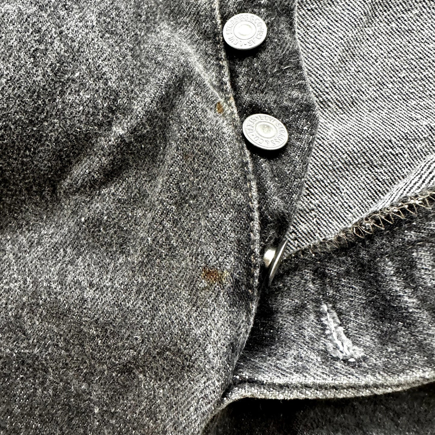 Vintage Levis 501 Button Fly 90s Tag Jeans Black Gray 80s 38x34 Act 35x32