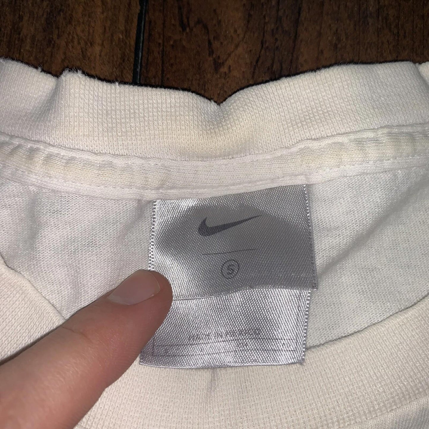 Nike Vintage T Shirt Mens White Small Y2K Silver Skateboard Cone Surf Ocean