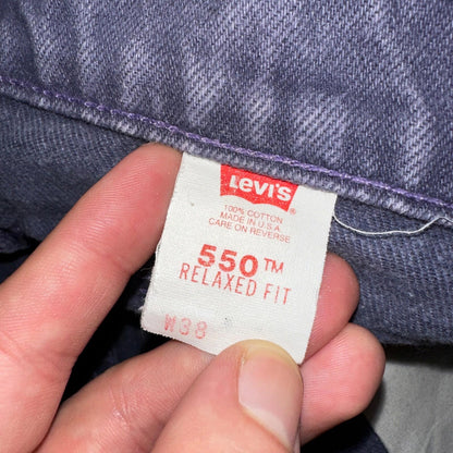 Levis 550 VTG Denim Shorts Mens 38 Purple Wash 1990s Orange Tab 90s 501