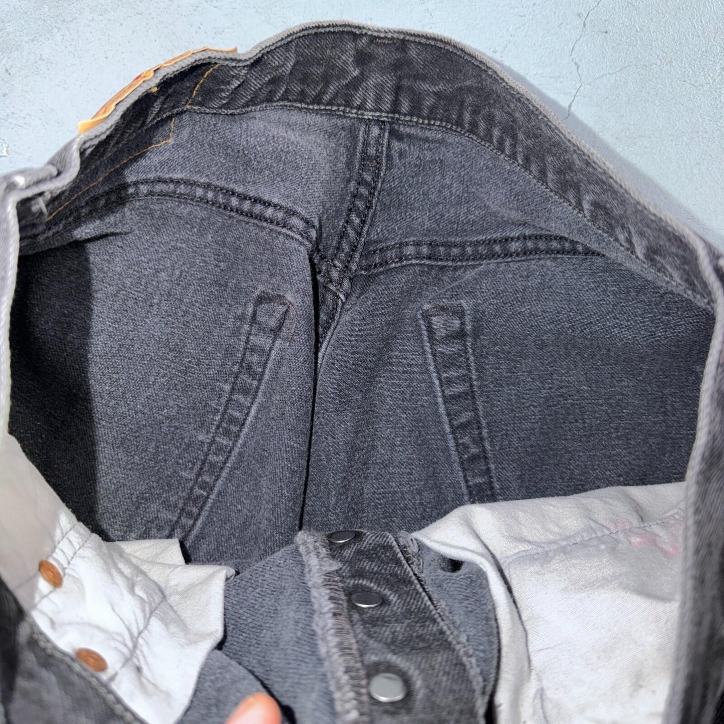 Levis 501 Vintage 90s USA XX Straight Leg Jeans Black Med Wash 34x34 Act 31x33