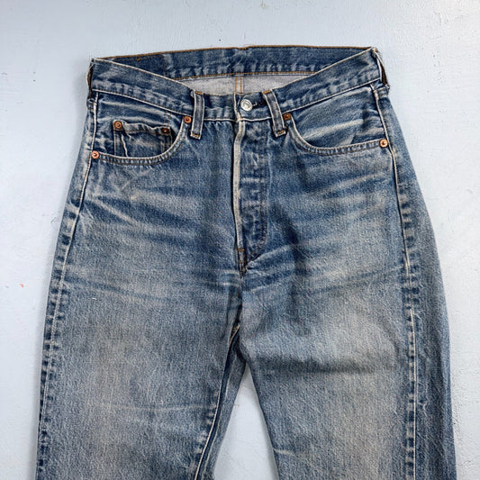 Levis 501 Vintage 80s Redline Selvedge USA XX Jeans Light Wash 31x40 Act 29x35