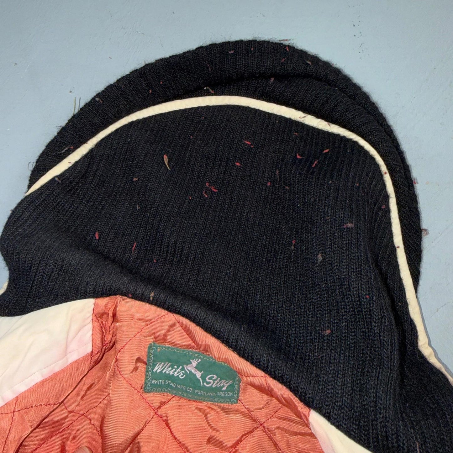 Vintage 50s White Stag Ski Jacket 1950s Rockabilly Stained Rare Puffer Quilt