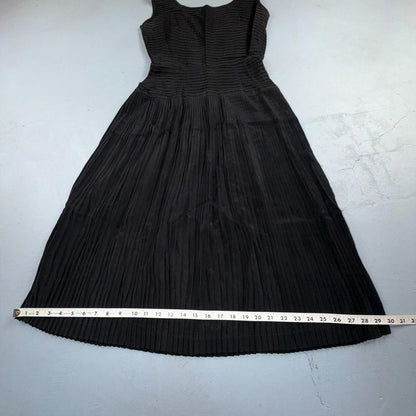 1950s Koret of California Midi Dress Womens Flare Textured Rockabilly Black