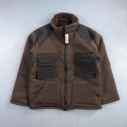 VTG 90s Sherpa Lined Full Zip Cold Weather Jacket Large Synthetic Fiber Bear