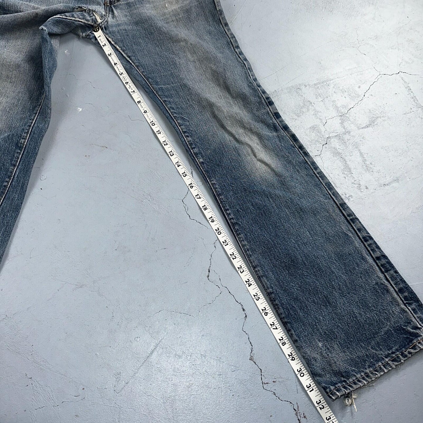 Levis 517 Vintage 70s SS USA Red Tab Bootcut Flare Blue Jeans Talon Act 29x32