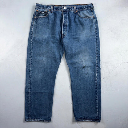 Levis 501 Vintage 90s USA XX Straight Leg Jeans Blue Med Wash 42x32 Act 38x27