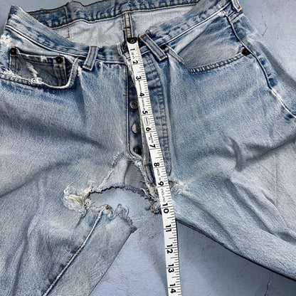 Levis 501 Vintage 80s Redline Selvedge USA XX Jeans Light Wash 30x38 Act 28x33