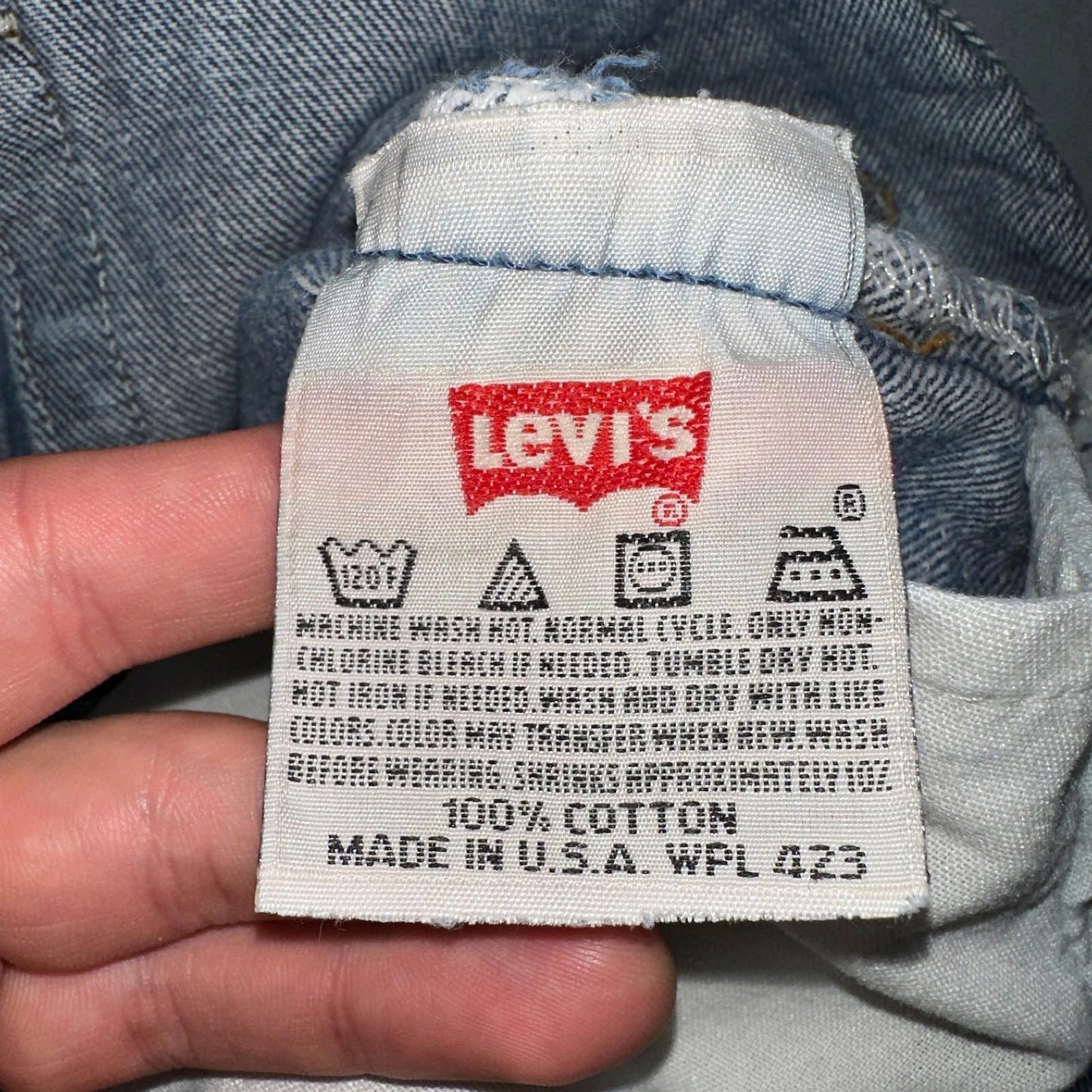 Levis 501 Vintage 90s USA XX Straight Leg Jeans Blue Light Wash 35x32 Act 31x29