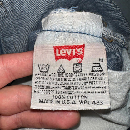 Levis 501 Vintage 90s USA XX Straight Leg Jeans Blue Light Wash 35x32 Act 31x29