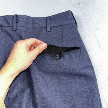 ORIGINAL WWII US ARMY M1944 WOOL COMBAT FIELD TROUSERS- SMALL 32 WAIST BLUE NAVY