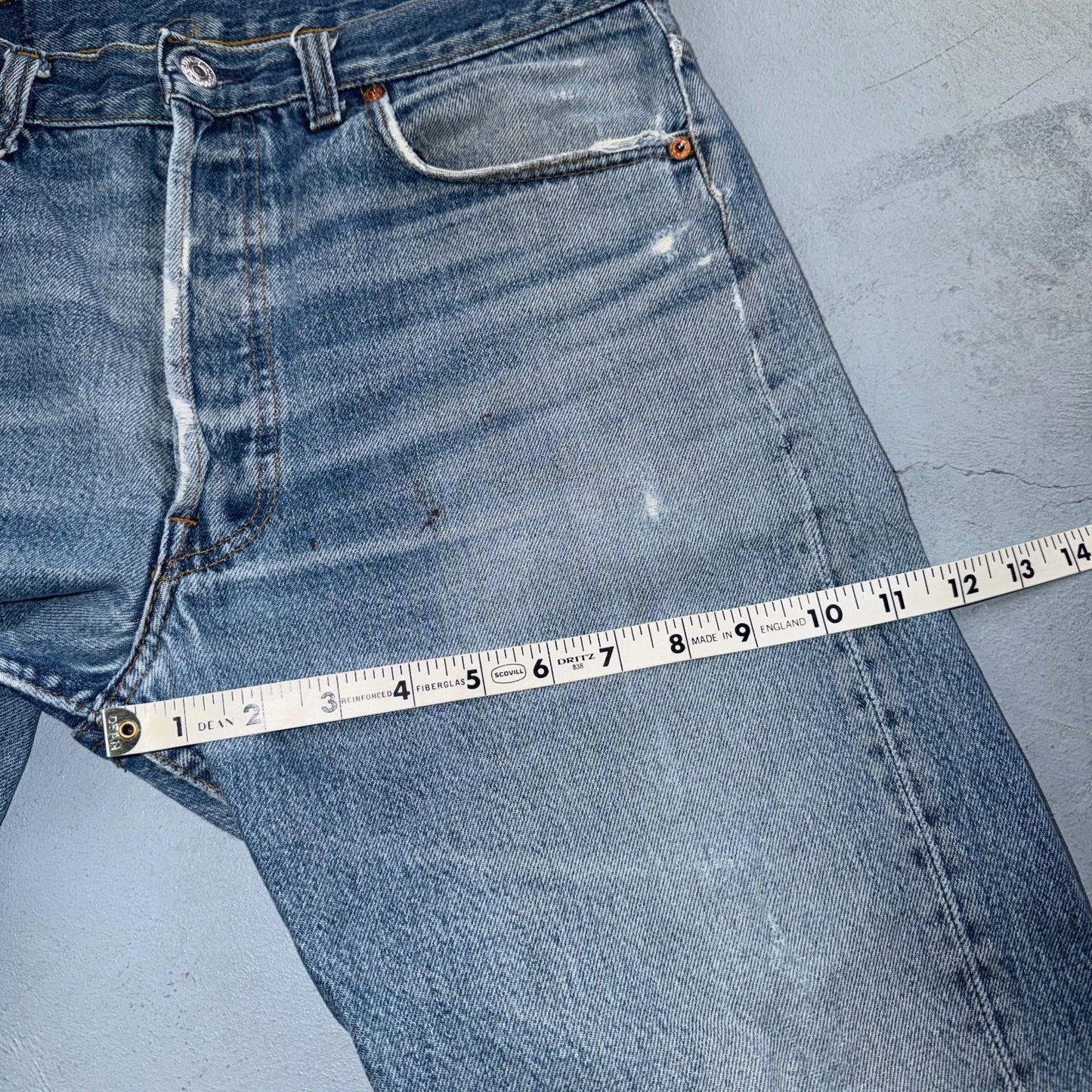 Levis 501 Vintage 80s USA XX Straight Leg Jeans Blue Light Wash 34x33 Act 32x29