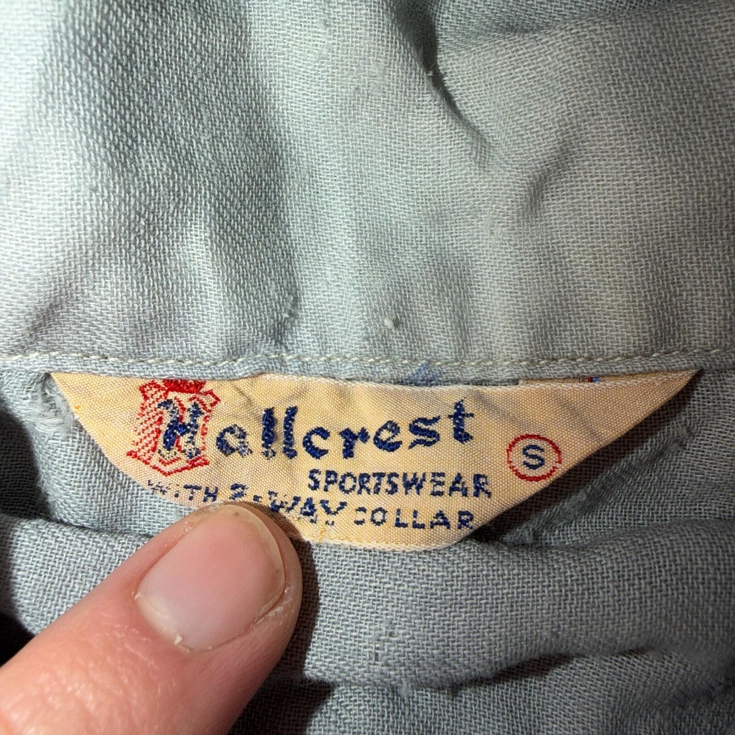 VTG 1950s Hallcrest Sportswear Button Shirt Rockabilly 50s Faded Stained Rare