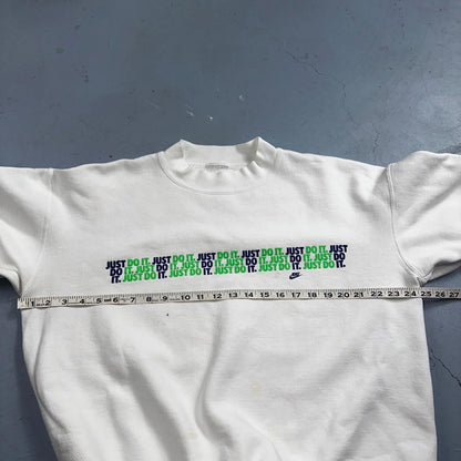Nike VTG 90s Sweatshirt Crewneck Just Do It USA Logo 1990s White Jumper Gym